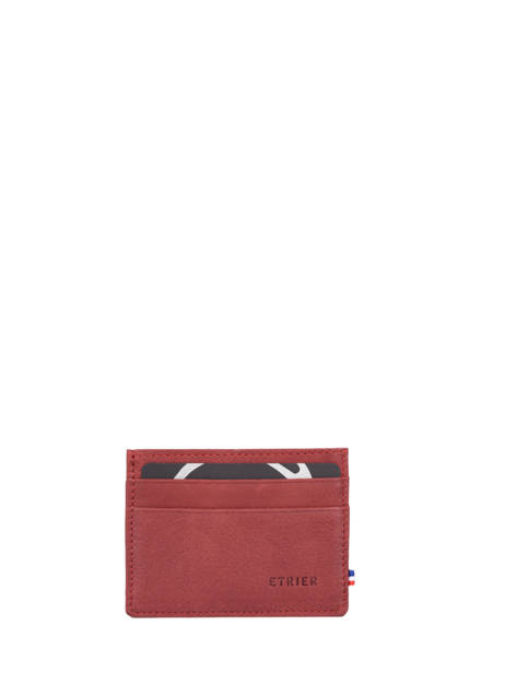 Leather Card Holder Etincelle Nubuck Etrier Red etincelle nubuck EETN011