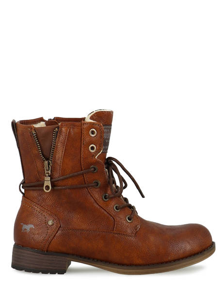 Leather Lace-up Boots Mustang Brown women 1139630