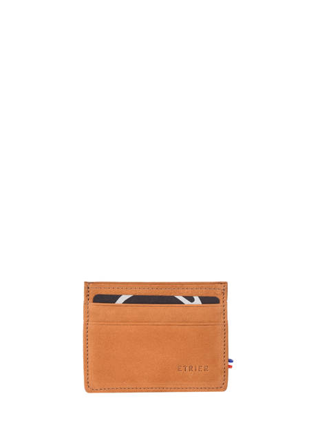 Leather Card Holder Etincelle Nubuck Etrier Brown etincelle nubuck EETN011