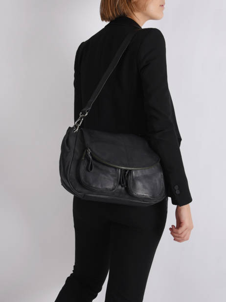 Crossbody Bag Lola Leather Vintage Leather Nat et nin Black vintage LOLA other view 1