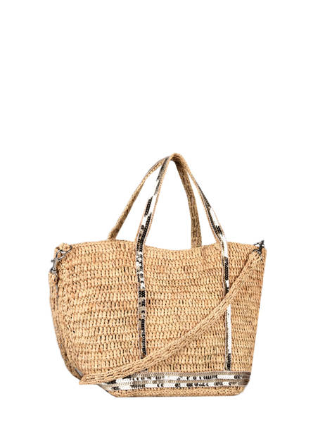 Sac à Main Le Cabas Raffia Et Paillettes Vanessa bruno Beige cabas raphia 64V40435 vue secondaire 3