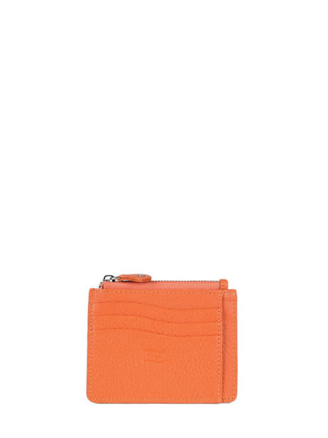 Leather Caviar Card Holder Crinkles Orange caviar 14284