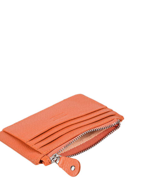 Leather Caviar Card Holder Crinkles Orange caviar 14284 other view 1