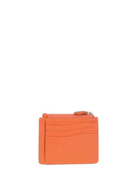 Leather Caviar Card Holder Crinkles Orange caviar 14284 other view 2