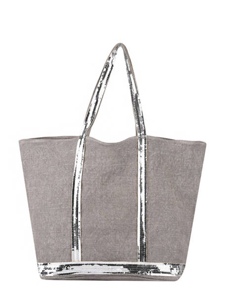 Large Le Cabas Tote Bag Linnen Sequins Vanessa bruno Gray cabas lin 31V40315