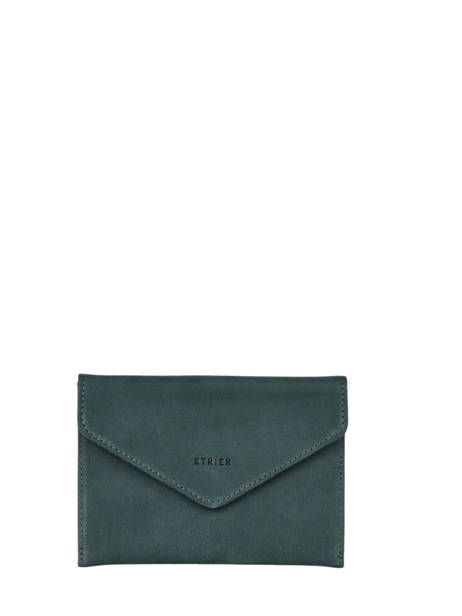 Leather Wallet Etincelle Nubuck Etrier Green etincelle nubuck EETN054