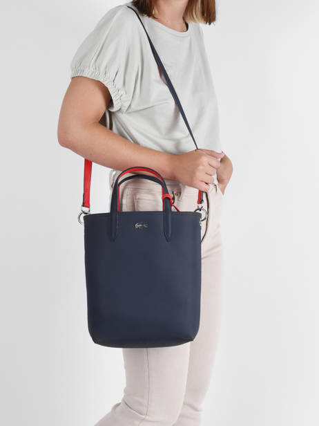 Sac Cabas A4 Reversible Anna Lacoste Bleu anna NF2991AA vue secondaire 3