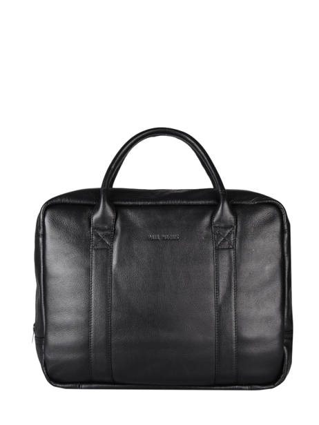 Leather Mecanographe Briefcase Paul marius Black vintage MECANOGR