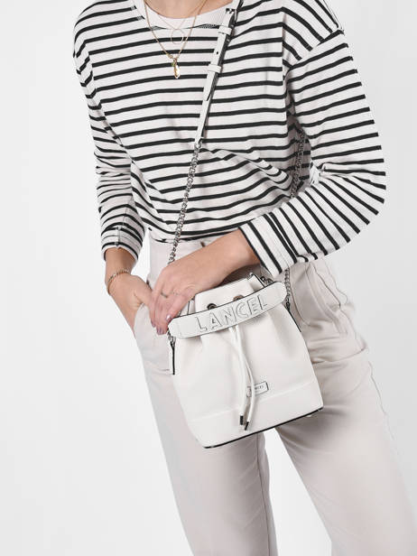 Small Leather Bucket Bag Ninon Lancel Beige ninon A10922 other view 2