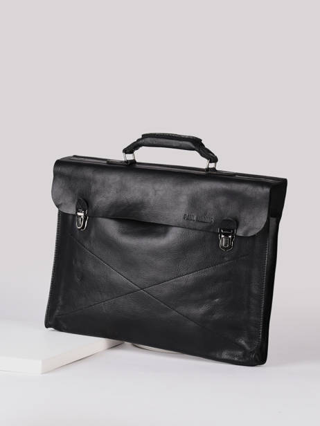 Briefcase Paul marius Black vintage LUNDI other view 2