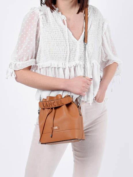 Small Leather Bucket Bag Ninon Lancel Brown ninon A10922 other view 1