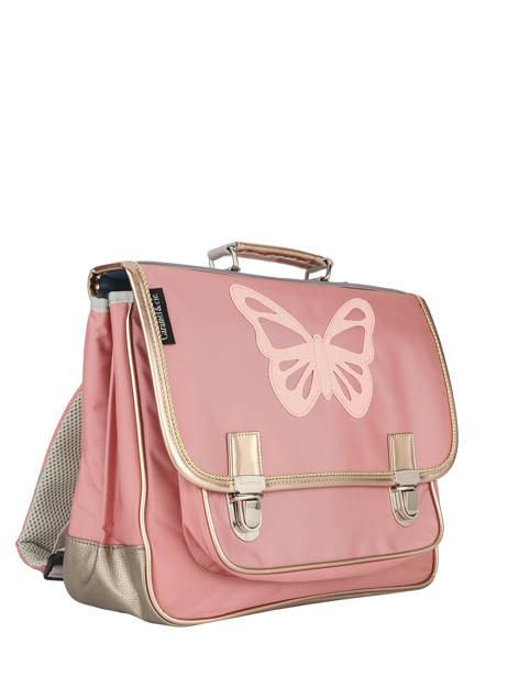 2-compartment Satchel Caramel et cie Pink boheme FI other view 2