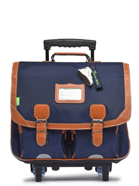 2-compartment Wheeled Satchel Tann's Blue les fantaisies g - 22-43111