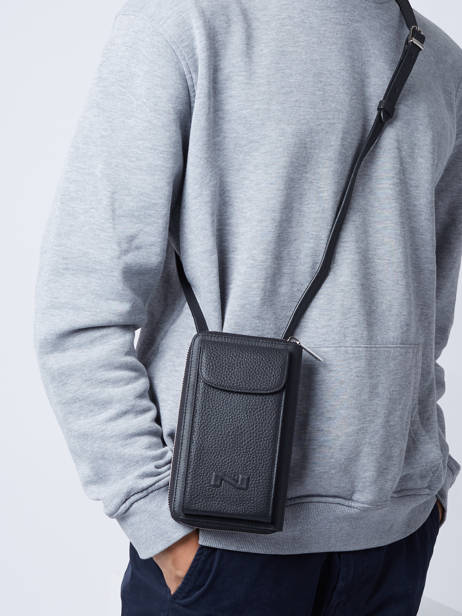 Leather Pocket Phone Pouch Nathan baume Black n city 3 other view 1