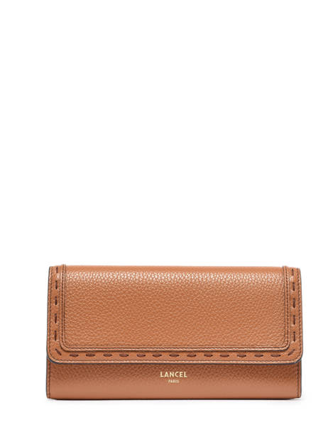 Wallet Leather Lancel Brown premier flirt A10525