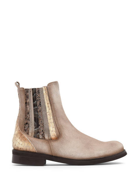 Bottines En Cuir En Cuir Folie's Beige accessoires 5501