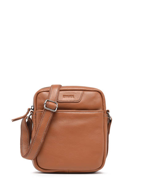 Medium Leather Foulonné Crossbody Bag Etrier Brown foulonne EFOU729M