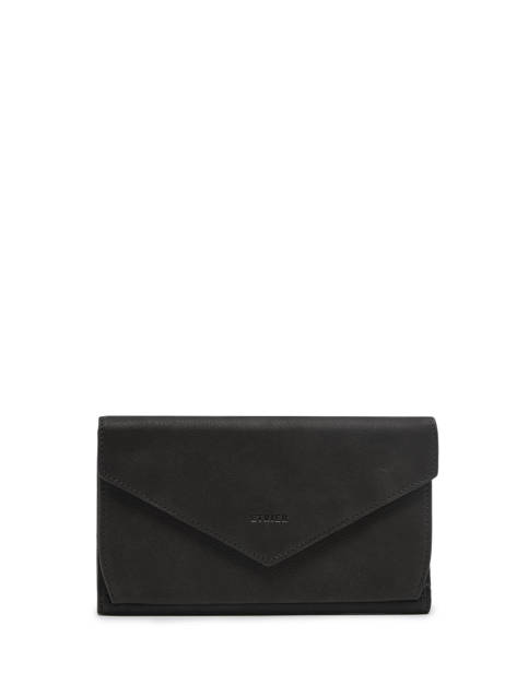 Continental Wallet Leather Etrier Black etincelle nubuck EETN904