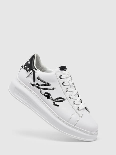 Sneakers Kapri Whipstitch En Cuir Karl lagerfeld Blanc women KL62572 vue secondaire 2