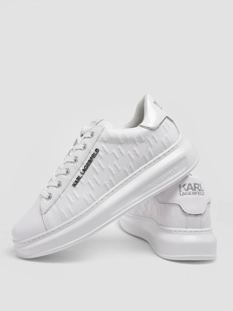 Sneakers Kapri Monogram In Leather Karl lagerfeld White men KL52549 other view 3