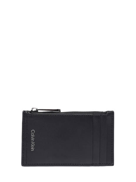 Porte-cartes Cuir Cuir Calvin klein jeans Noir duo stitch K510320