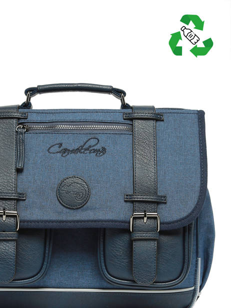 Cartable 2 Compartiments Cameleon Bleu vintage color CA38 vue secondaire 2