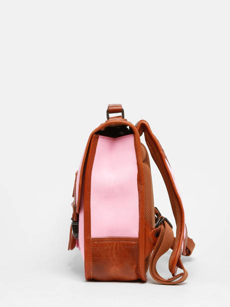 Leather L'écolier School Satchel Paul marius Pink ecolier CARTAECO other view 3