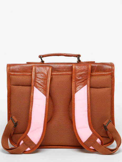 Leather L'écolier School Satchel Paul marius Pink ecolier CARTAECO other view 5