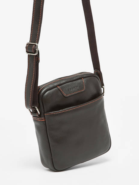 Sac Bandoulière M Foulonné Cuir Etrier Marron foulonne EFOU729M vue secondaire 2