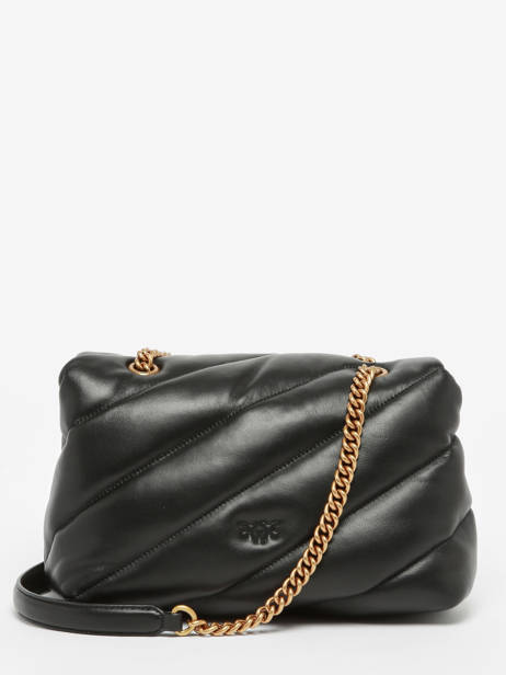 Sac Bandoulière Love Bag Puff Cuir Pinko Noir love bag puff A0F2 vue secondaire 4